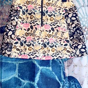 Topshop Floral Skirt with Pink and Navy